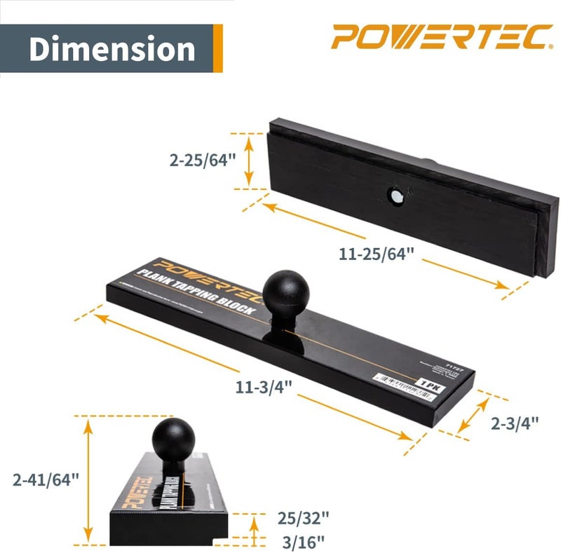 POWERTEC Vinyl Flooring Installation Kit | Pro Pull Bar & Tapping Block Wood Flooring Tools for Laminate Floor, Flooring Planks, LVP, LVT, Hardwood Wood and Floating Floor Installation (71852) - Image 2